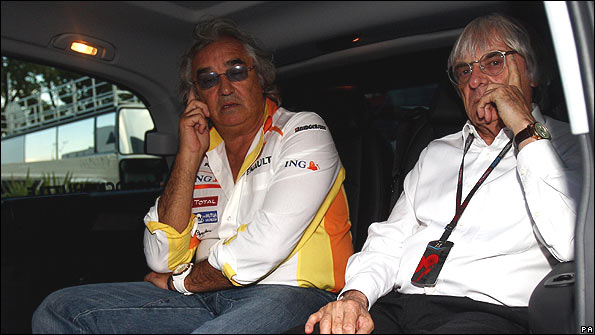 Flavio Briatore and Bernie Ecclestone at last weekend's Italian Grand Prix