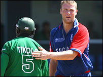 Flintoff produced a cracker to dismiss Tikolo - Getty