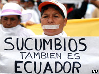 Ekvador'da göstericiler
