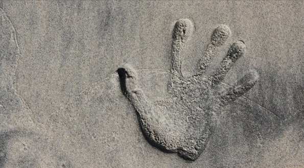 Handprint in the sand