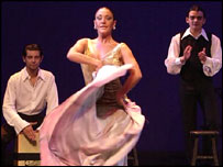 Flamenko gösterisi yapan sanatçılar 