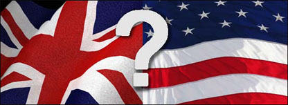 American and British flags with question mark