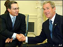 Álvaro Uribe e George W.Bush