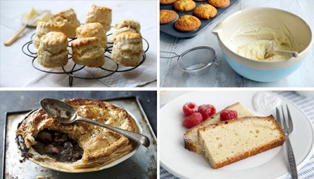 pastry, scones, sponge cake and buttercream icing