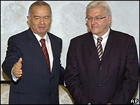 Ўзбекистон Президенти Ислом Каримов ва Олмония Ташқи ишлар вазири Франк-Валтер Штейнмайер(1ноябр 2006 йил)