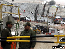 Trabajos de perforación en la mina San José en Chile.