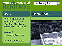 A screen-grab of the new Kennet and Avon Canal Museum website's homepage 