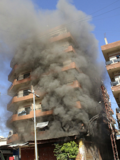 تضرر المباني في باب التبانة جرَّاء القصف