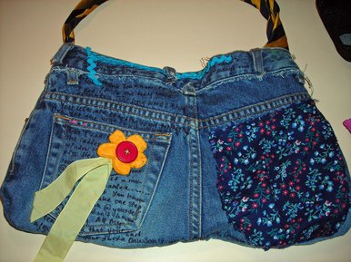 lyrical denim handbag