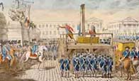 Painting of the execution of Louis XVI during the French Revolution