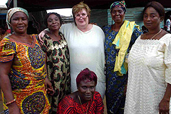 Jenni with sex workers in Accra
