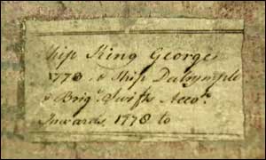 The King george Ship log book from 1772