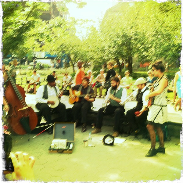 Jessie Carolina and the Hot Mess perform in Washington Square NYC. It was the year of the retro photo app (other apps are available)