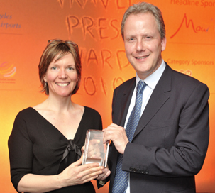 Carolyn Atkinson and Julian Worricker at the Travel Press Awards