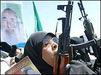 गज़ा में यासीन के समर्थक