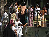 Voters waiting in a queue to cast their vote in Sri Lanka (file photo)