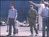 Policiais no festival de rock em Moscou Krylya