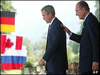 Жак Ширак і Джордж Буш