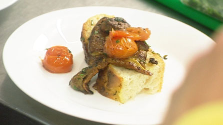 Photo of the mushroom bruschetta