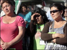 Familiares de los mineros chilenos atrapados