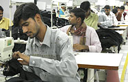 Workers at a textile factory in India