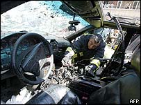 Interior do carro onde George Hawi morreu