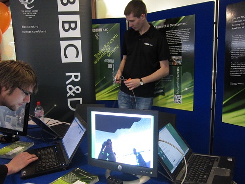 Setting up the stall - so many computers!