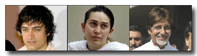 आमिर ख़ान, करिश्मा कपूर और अमिताभ बच्चन