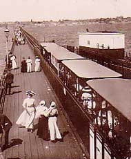 The electric tram service on Southend Pier.