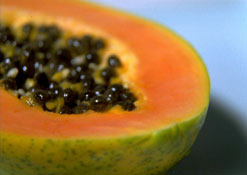 Papaya with seeds