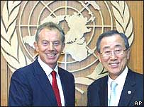 Tony Blair, Ban Ki Moon 