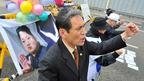 韩国反朝鲜民众在坡州通往朝鲜的道路上示威（10/4/2013）