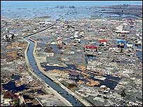 सूनामी से तबाही