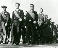 Photograph showing the Jarrow crusade on the march