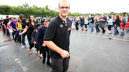 BBC Hereford & Worcester's Andrew Easton heads the salsa line