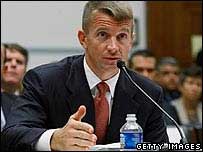 Erik Prince, fundador da Blackwater, em depoimento no Congresso dos EUA