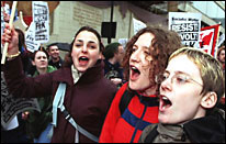 Young people protesting