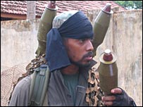 Armed soldier in Sampur