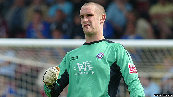 Morecambe's Barry Roche in action