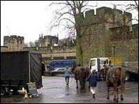 Film set at Alnwick Castle