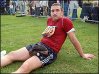 Runner takes a rest at the end of the GNR