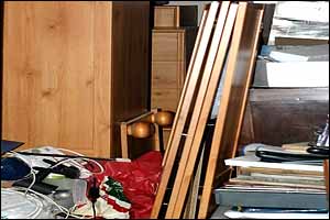 Unmade furniture in Paul's house