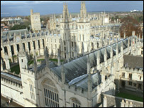 a birds-eye view of Oxford
