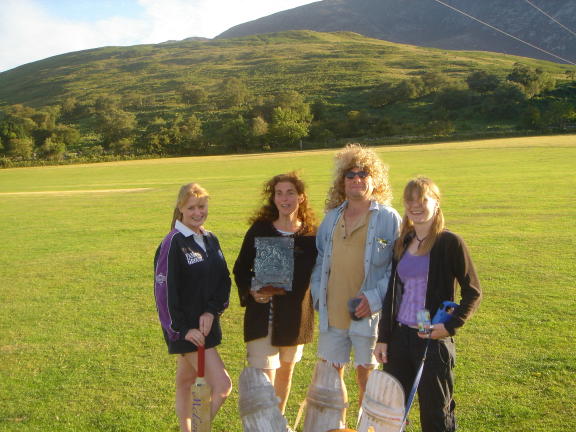 Arran Ladies Cricket Team with Trophy