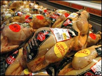 Frangos com desconto em supermercado na França