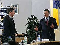 Луценко та Янукович під час призначення
