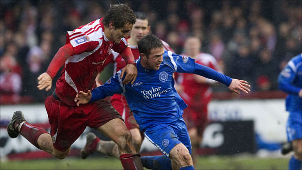 Brechin City's Ewan Moyes closes down St Johnstone's Chris Millar