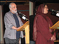 آیدین آغداشلو (چپ) و آذردخت بهرامی