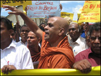 Gunawansa thero in a political protest