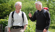 Jim and Derek outside the church